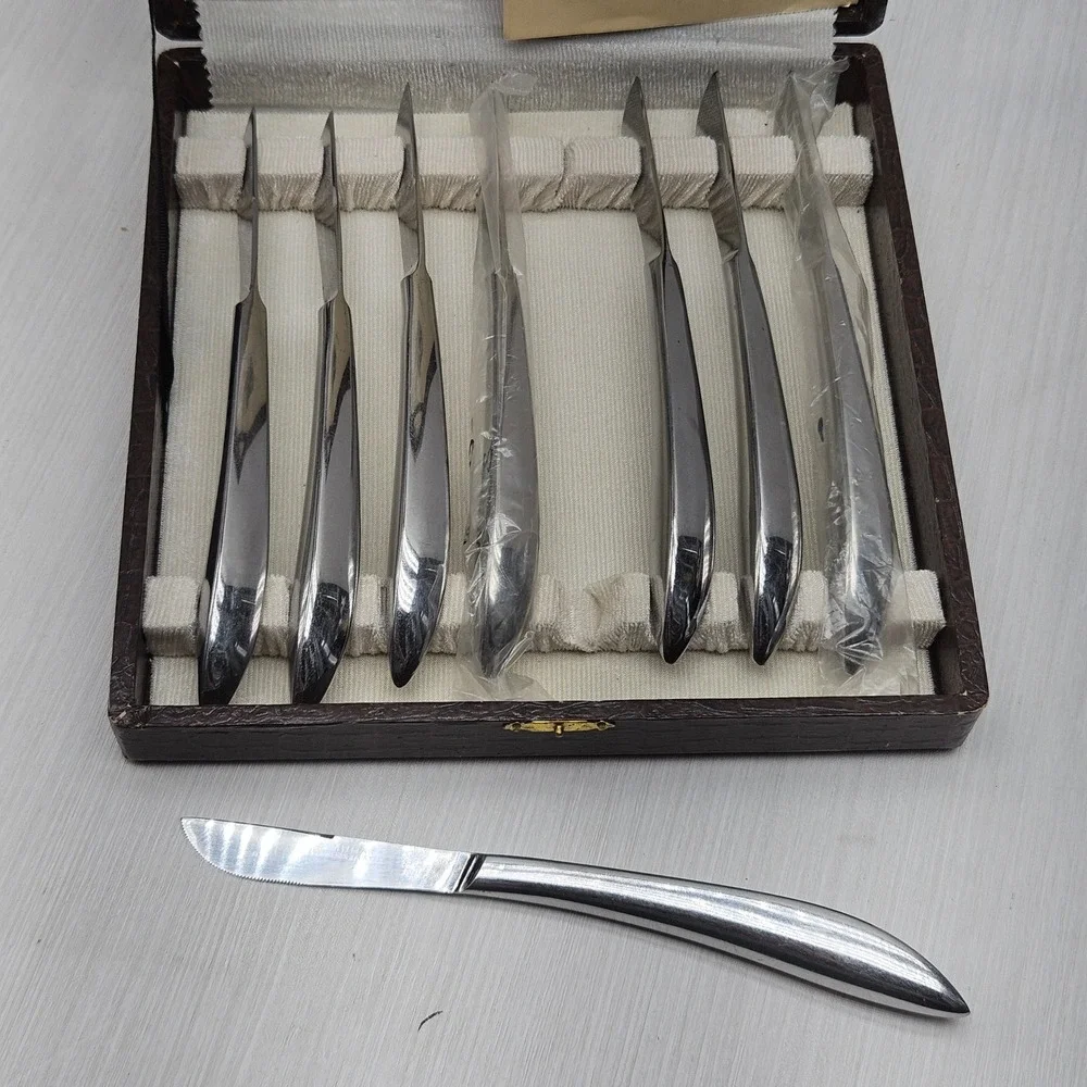 Vintage Samurai Cutlery Pioneer Products Ltd Japan Stainless Steak Knife Set 8pc